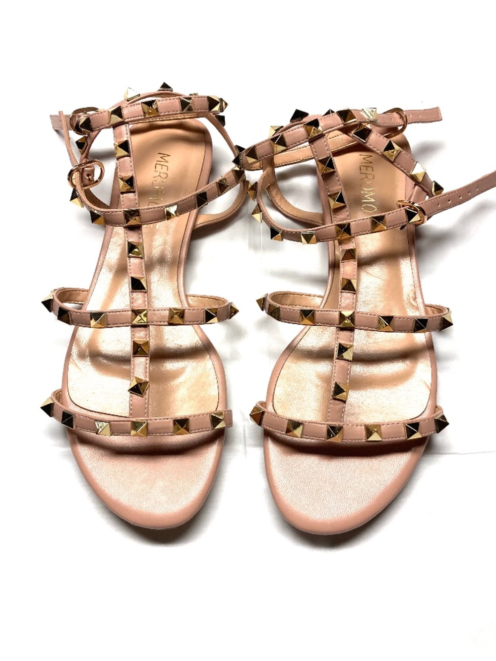 NWOT Merumote Gold Studded Gladiator Sandals